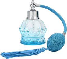 Glass Perfume Bottle Refillable Empty Spray Bottle Vintage Style Perfume Bottle with Tassel 80ml Blue