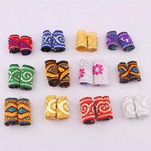 Lurrose 12pcs Dreadlock Beads Hair Cuffs Hollow Cloth Hair Braid Rings Ethnic Decorative Hair Accessories for Woman Man