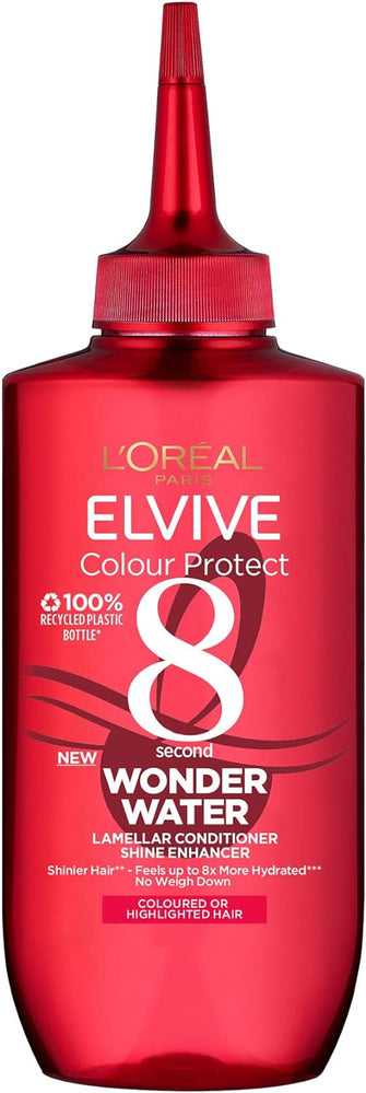 L'Oral Paris Wonder Water, Liquid Hair Conditioner by Elvive Colour Protect, 8 Second Hair Treatment for Damaged, Coloured Hair with Lamellar Technology, 200 ml