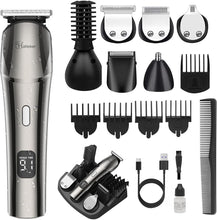 Hatteker Beard Trimmer for Men,Waterproof Grooming Kit with Mustache,Face,Nose,Body Trimmer Hair Clippers Cordless Electric Razors,Gift for Men