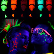 8 Tubes UV Fluorescent Art Make-up Body Painting Set 8 Colours Glow Neon Face and Body Paint Rainbow Pride Black Light Face Paint Decor Accessories for LGBT Pride Fancy Dress Party 10ml /0.34oz/Tube