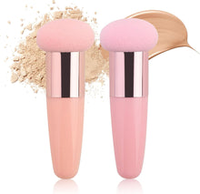 2 Pcs Mushroom Makeup Sponge, Long Handle Facial Cosmetic Foundation Sponge Powder Puff Blending Sponge Concealer Eyeshadow Liquid Creams Applicator Tool Beauty Blender Brush (Pink & Apricot)