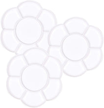 Baker Ross AF994 Flower Paint Plastic Palettes with 7 Wells for Painting and Children's Arts and Crafts Projects (Pack of 3), White, 17cm