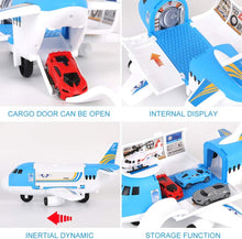 m zimoon Transport Airplane, Transport Cargo Plane Car Kids Toys Set with 4pcs Cars, 1pcs Helicopter Toy and 1pcs DIY Stickers Gift Toys for Boys Girls