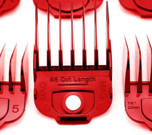 for Andis Magnetic Clipper Guards, KAYNWAY Professional Upgrade Magnetic Clippers Guards Comb Guides Set for Andis Master Clipper, 10PCS (Red)