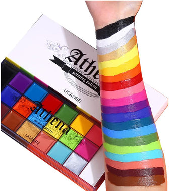 20 Colors Face Body Painting Oil, Safe for Kids/Adult Flash Tattoo Painting Art, Halloween Party Makeup Fancy Dress Professional Beauty Palette