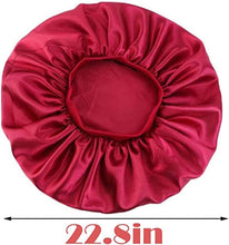 3 Pack Satin Bonnet, Night Sleep Caps with Wide Elastic Band, Silk Wrap, Soft Head Cover Sleeping Hat for Women and Girls Curly Hair