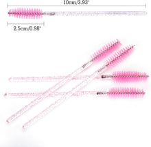 G2PLUS 100 PCS Disposable Eyelash Brushes - Pink Eyelash Spoolies - Crystal Mascara Wands -Eyelash Extension Brush Applicator for Eyelash Extensions