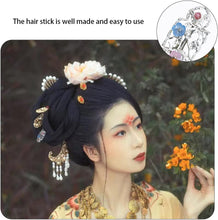 2 Pcs Hair Sticks Simple Hairpins Flowers Chinese Hair Chopsticks for Women Girls