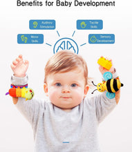 Infinno Wrist Rattle Socks and Foot Finder Baby Toy, Baby Toy, Educational Toy for Newborn Boys and Girls, 0-12 Months Baby Gifts for Baby Shower, Baby Birthday