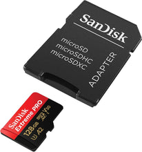 SanDisk 128GB Extreme PRO microSDXC card + SD adapter + RescuePro Deluxe, up to 200 MB/s, with A2 App Performance, for smartphones, action cameras or drones UHS-I Class 10 U3 V30