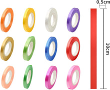 5mm Wide Curling Ribbon Set,12 Rolls Balloon Curling Ribbon,12 Colors Curling Balloon String Gift Wrapping Ribbon Bow Ribbon for Party Wedding DIY Festival Crafts (10m/Roll)