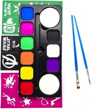 Lopez Products Face Paint Palette 9 Colours + 24 Stencils Set Water based Safe For Kids Face painting Washable Face & Body for Birthday parties Carnival Halloween Holiday Makeup Set Non-toxic