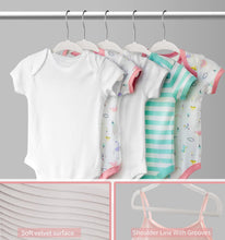 MangoKit Baby Hangers Non-Slip Baby Velvet Hangers, Infant and Toddler Coat Hangers, Ultra-Slim Space Saving Kids Hangers 360 Degree Rotatory Hook Sturdy Baby Clothes Hangers 15 Pack (28cm, White)