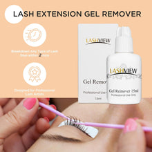 LASHVIEW Eyelash Extension Professional Plain Gel Remover Fast Acting Removing Eyelash Extension Glue Clear 15ml