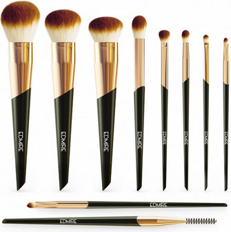 EDMIRE 10pcs Makeup Brushes including Foundation Brush, Eyeshadow and Eyebrow brushes. Essential Make up Brushes Set Gift for Women, Make up Brushes Perfect for Anniversary, Valentine or Birthday