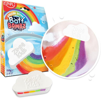 Large Cloud Rainbow Bath Bomb from Zimpli Kids, Magically Creates Multi-Colour Special Effect, Birthday Gifts for Boys & Girls, Pocket Money Toys for Children, Vegan Friendly & Cruelty Free