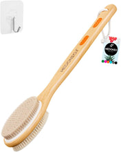 Hedonic Body Brush with Natural Soft & Stiff Bristles - Long Handle Back Scrubber for Shower & Bath Use for Dry Brushing Exfoliating Washing Lymphatic Drainage Dry Skin Cellulite Scrub Massage Bathing