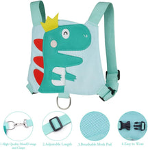Aomig Baby Reins, Baby Walking Reins and Toddler Safety Harness, Dinosaur Baby Reins Safety Leash for Toddlers Boys and Girls (Green)