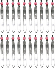 Lurrose 24pcs Flat Tip Tweezers Silver Stainless Steel Eyebrow Tweezer Hair Plucker for Hair and Eyebrows