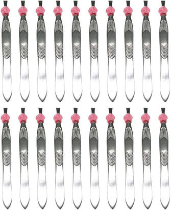 Lurrose 24pcs Flat Tip Tweezers Silver Stainless Steel Eyebrow Tweezer Hair Plucker for Hair and Eyebrows