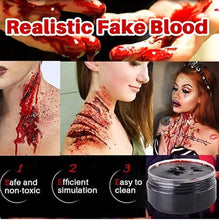 Halloween Coagulated Fake Blood Gel with Stipple Sponge,Make SFX Specail Effects For Halloween Festival & Party,1.1Oz(30g)