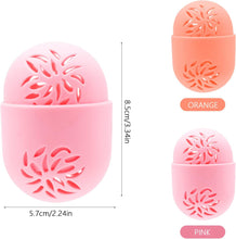 JJQHYC 2 Pieces Makeup Sponge Travel Case Silicone Makeup Sponge Holder Makeup Sponge Container Beauty Blender Carry Case for Traveling