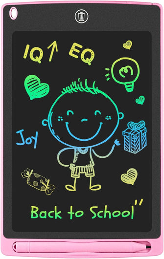 GUYUCOM LCD Kids Doodle Board, 8.5 Inch Electronic Writing Tablet with Lock Function, Erasable Doodle Drawing Pad for Kids Toys Birthday Gifts (Pink)