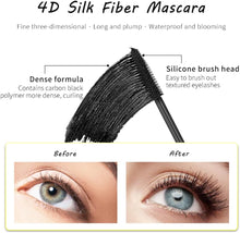 Eyelash Mascara Waterproof & Long Lasting, 4D silk Fiber Lash Mascara Volume and Length Eye Makeup Sparkling Diamond Mascara