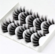 False Lashes Elocoise 5 Pairs 3D Eye Lashes Reusable Long Hand-made Faux Eyelashes for Eye Makeup (3D-47)