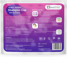 5pk - Omnitex Premium Rinse Free Shampoo Cap - Microwaveable  with Conditioner & Vitamins  Nourish & Protect with Herbal Extracts & Barrier Cream  No Water, No Parabens, Latex Free, Alcohol Free