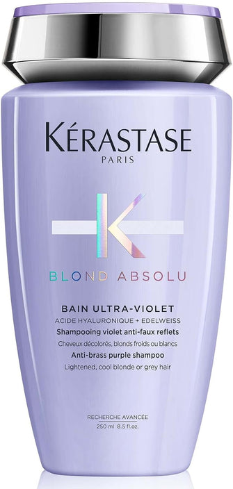 Krastase Blond Absolu, Anti-Brass Purple Shampoo, Toning, For Cool Blondes & Grey Hair, With Hyalu