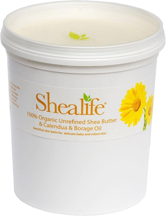 Organic Unrefined Shea Butter, Calendula and Borage Oil for Conditioning Sensitive and Dry Skin Baby Skin Salve Treatment of Eczema Psoriasis and Damaged Skin. 1 Kg