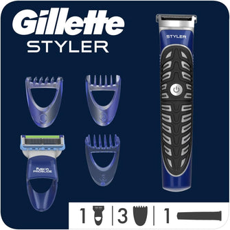 Gillette Fusion Styler Men's Waterproof Hair Trimmer 3-in-1 (Clipper, Razor and Sculpter)