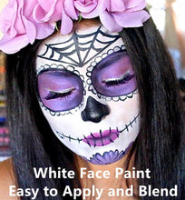 Go Ho Cream White Face Body Paint(2.37 oz),Water Based White Face Painting,Joker Clown Zombie Skeleton Makeup for Adults Children,SFX Cosplay Costumes Festivals Halloween Makeup