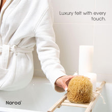 Naroa Unbleached Grass Sea Sponge Natural Exfoliating  Body Puff for Adults Shower and Bath Mediterranean Scrub with Rope
