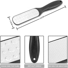 Foot File for Hard/Dead Skin, Foot Callus Remover 3Pcs, Foot Scraper for Wet/Dry Skin, Stainless Steel Foot Rasp for Cracked Feet, Pedicure Kit by Dualeco, Black