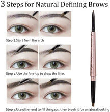 HeyBeauty Eyebrow Pencil with Brow Brush, Double Ended Eyebrow Pen, Automatic Makeup Cosmetic Tool (Dark brown)