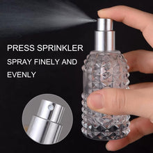 NC CL-Link 30 ml Pack of 2 Perfume Bottles Atomiser Refillable Glass Empty Perfume Atomiser Crystal Glass Art Pineapple Perfume Bottle for Women or Girls (Cap Silver + Funnel + Dripper)