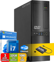 Desktop PC with Intel i7 8-Thread 4.00 GHz  32GB DDR3  1000GB SSD  DVDRW  Smart ID Card Reader 5-in-1  USB3  WiFi 600 and Bluetooth 5  Windows 11 Professional 64-Bit  Multimedia Computer