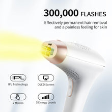 IPL Hair Removal Device Cordless Laser Hair Remover,3 Treatment Heads,5 Energy Levels,2 Modes,300,000 Flashes,OLED HD Display,Painless Permanent Device for Women and Men,Body,Face,Bikini,Underarms