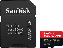 SanDisk 128GB Extreme PRO microSDXC card + SD adapter + RescuePro Deluxe, up to 200 MB/s, with A2 App Performance, for smartphones, action cameras or drones UHS-I Class 10 U3 V30