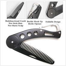 KREDHONG Beard Comb Stainless Steel Beard Combs Folding Beard Beards and Mustaches Styling Pocket Comb Anti-static for Men Grooming & Combing Hair Beards Mustaches