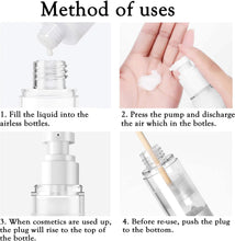 JamHooDirect 30ml Airless Pump Bottle Refillable Empty Clear Bottle Travel Containers/Vacuum Press Pump Bottles With Funnel and Label for Perfume Liquid Makeup Tool