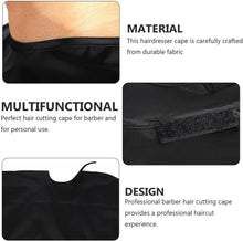 Minkissy Short Hair Cutting Cape Makeup Cape Waterproof Comb-Out Cape Polyester Hairdressing Salon Apron Hair Cloth Hair Shampoo Cape with Adhesive Closure for Salon (Black)