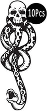 CHASPA 10 Pcs Magic Mantra Snake Skull Dark Mark Death Eater Temporary Halloween Cosplay Tattoo Accessories