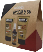 Groomed Groom & Go Set (Post Shave Balm, Bear Oil & Gel Hold) - The Essential Edit of Skin & Haircare. Get Ready to Look Good & Feel Great