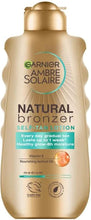 Garnier Ambre Solaire Natural Bronzer Self Tan Lotion, Natural & Streak Free Fake Tan, with Apricot Oil & Vitamin E, Gradual Tan that Lasts Up To 1 Week, Approved by Cruelty Free International, 200ml