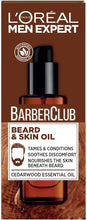 L'Oreal Men Expert Skin Care Barber Club Beard Skin Oil, Cedarwood, 30 ml, Pack of 1