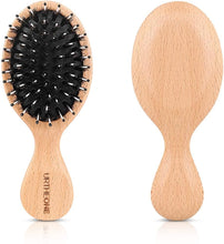 Hair Brush Mini Boar Bristle Hairbrush Pocket Travel Small Paddle Hair Brush for Men Women Kids for Thick Curly Thin Long Short Wet or Dry Hair Detangle Massage Add Shine